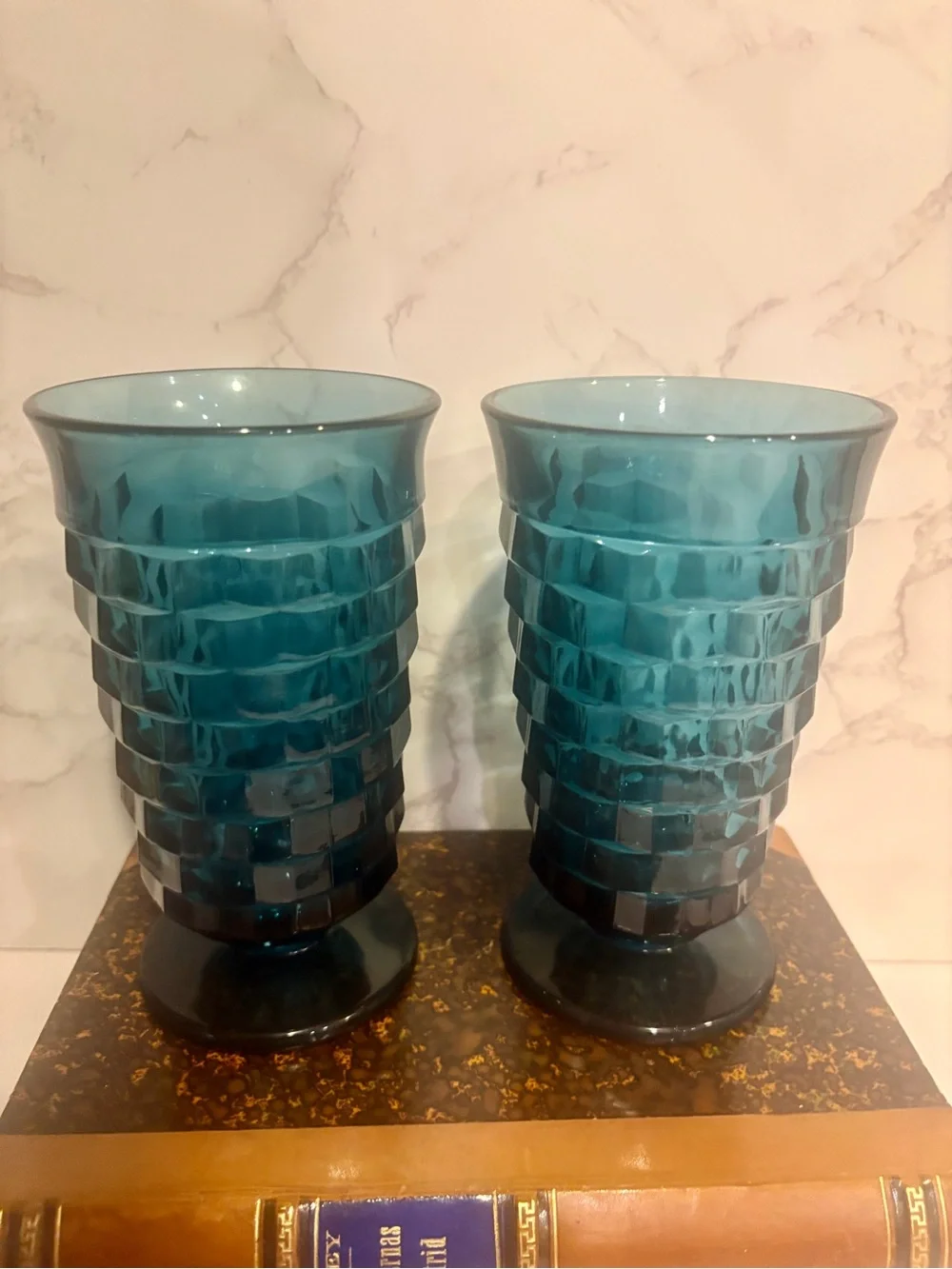 Pair of Riviera Blue Whitehall Tumblers